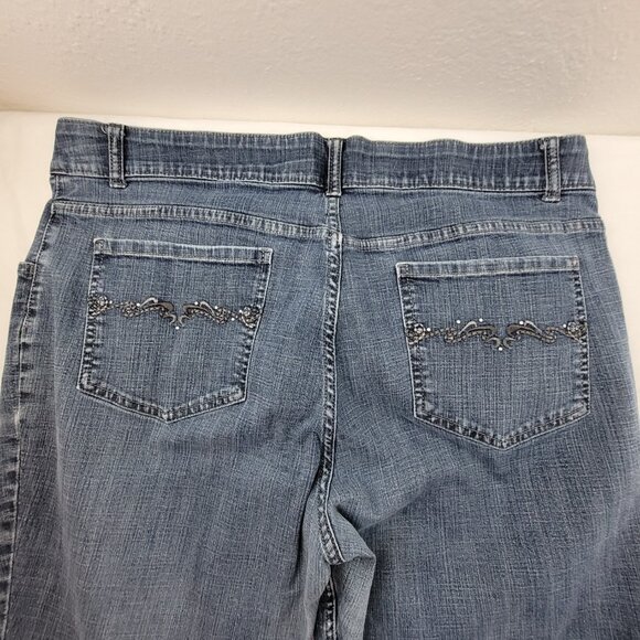 Riders by Lee Jeans Women's 18W Long Blue 5 Pocket Mid Rise Boot Cut Stretch - Picture 13 of 15